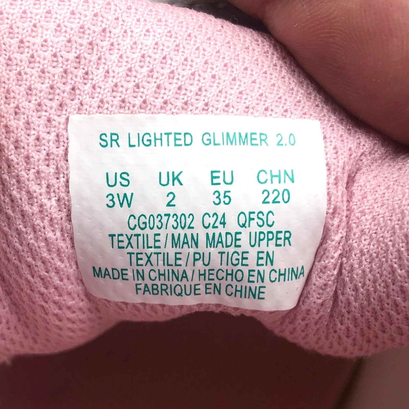 Stride Rite Girls SR Lighted Glimmer Sneaker 2.0 Size 3 WIDE Pink Kid Shoes NIB
