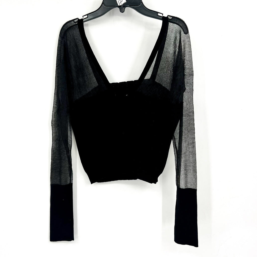 FREE PEOPLE Night After Night Top Large Black INTIMATELY FP Long Sleeve NWT