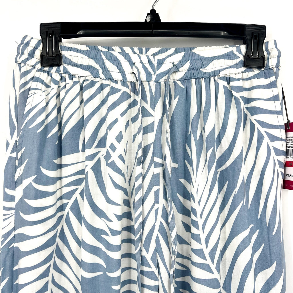 VINCE CAMUTO Women's Wide Leg Print Pants XS Blue White Pull On Lake Breeze NWT