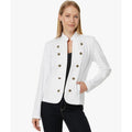 TOMMY HILFIGER Women's Military Band Jacket Medium White Button Front NWT