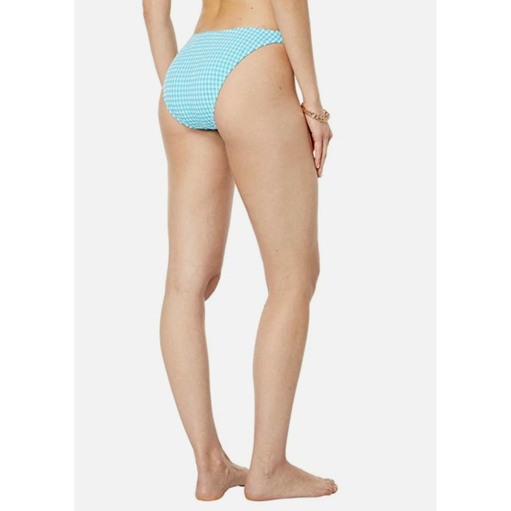 LILLY PULITZER Pico High-Cut Bikini Bottom SIZE 6 Blue White Crinkle Gingham NWT