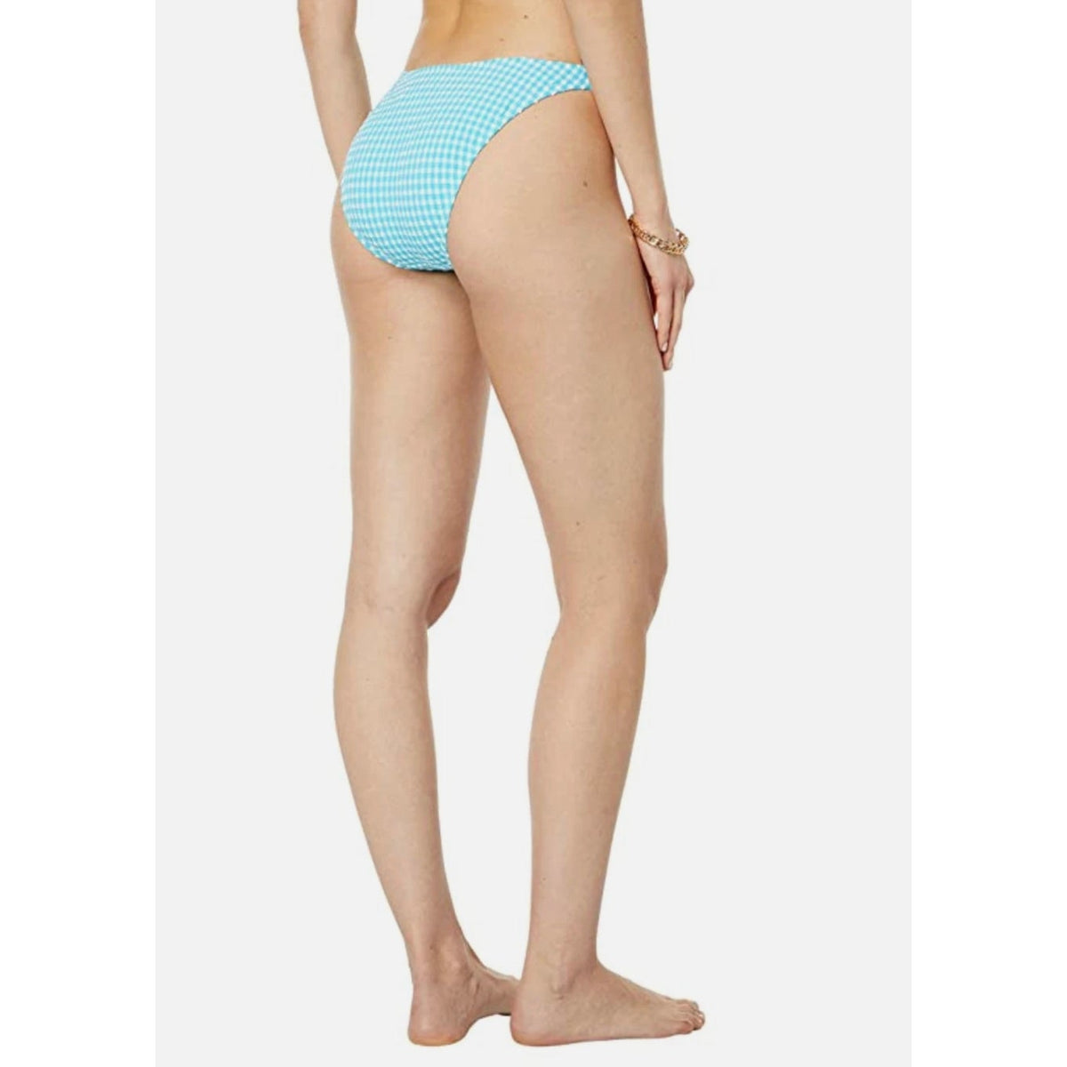 LILLY PULITZER Pico High-Cut Bikini Bottom SIZE 6 Blue White Crinkle Gingham NWT