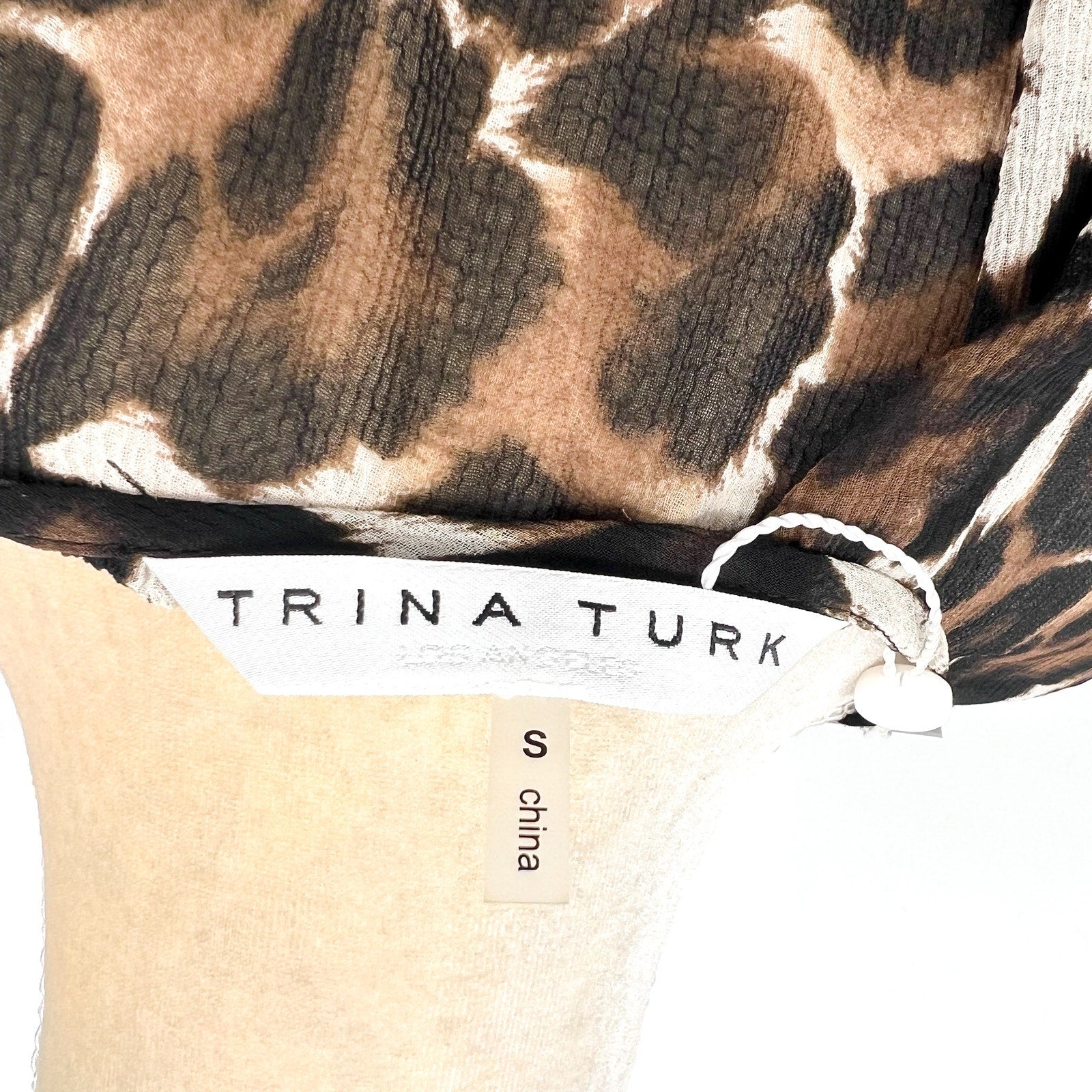 TRINA TURK Women's Shalina Tie-Waist Maxi Dress Small Lampoul Leopard NWT