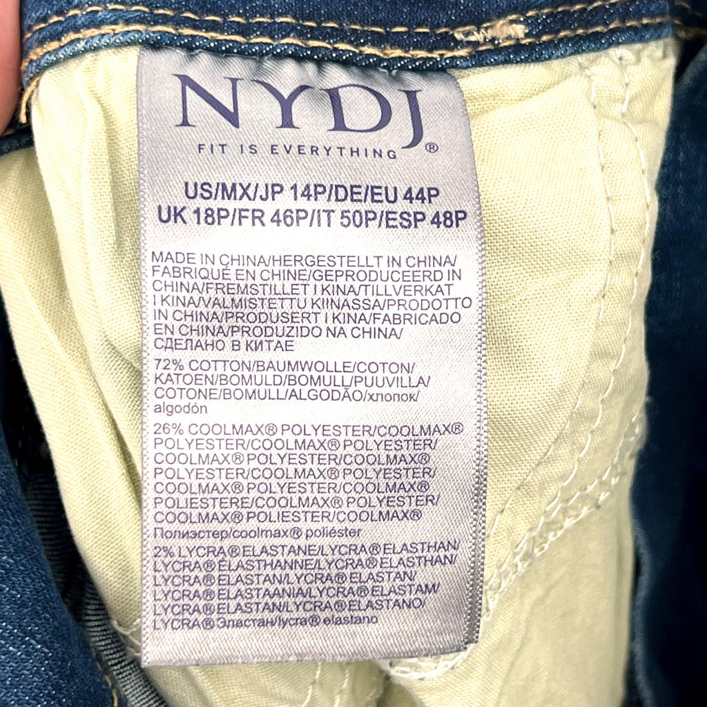 NYDJ Womens Major Wide Leg Capri Jeans 14 PETITE Serendipity Blue NWT