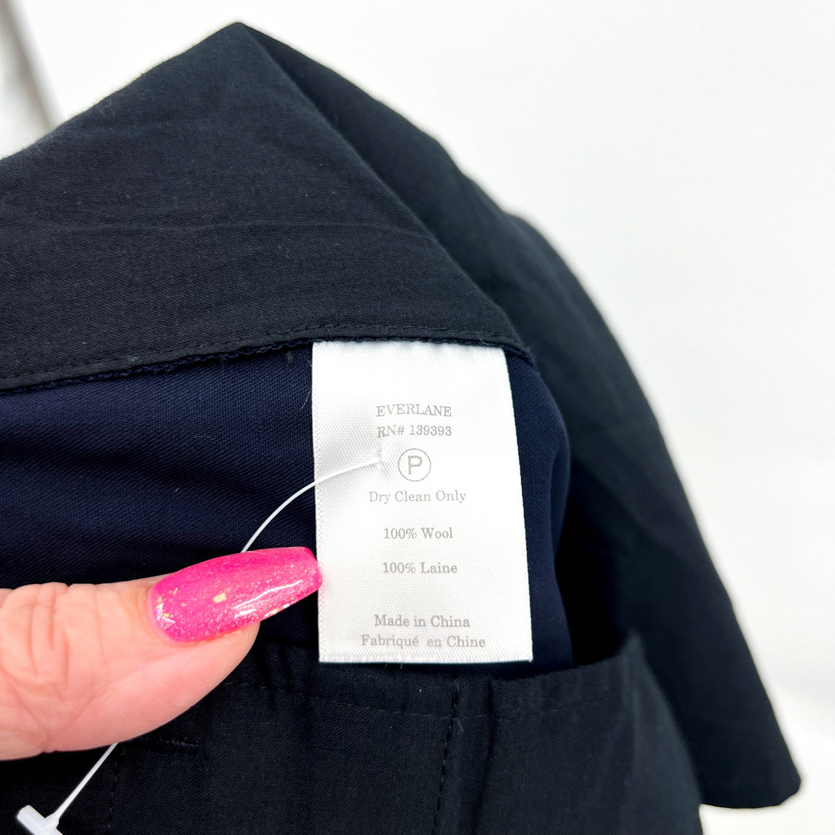 EVERLANE Women's The Italian GoWeave Crop Trouser Pants Size 10 Navy Blue NWT