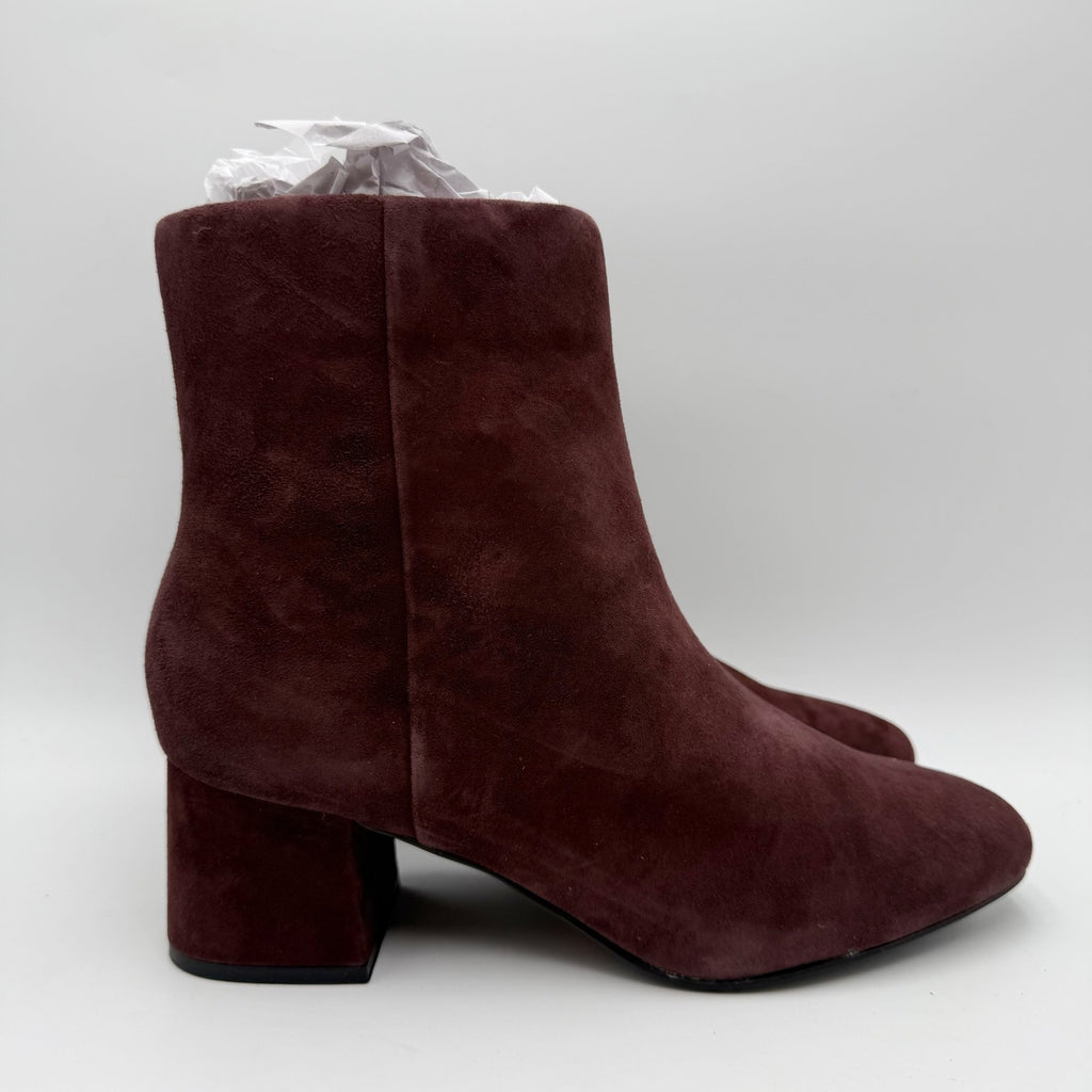 Rockport Womens Oaklei Ankle Boots Size 8.5 M Wine Red Suede NIB