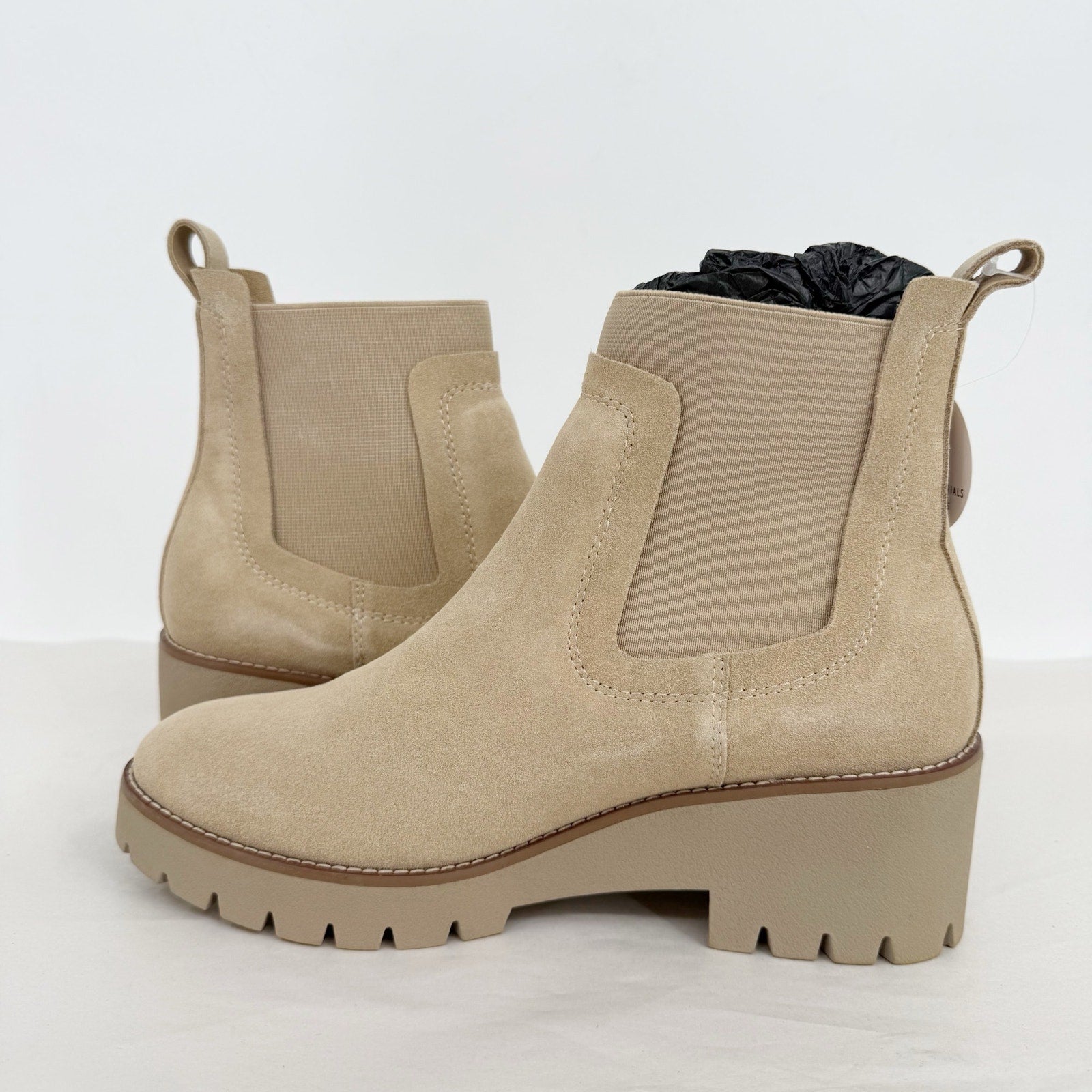 Blondo Womens Dyme Ankle Boots US 10 M Beige Sand Suede Waterproof NWOB