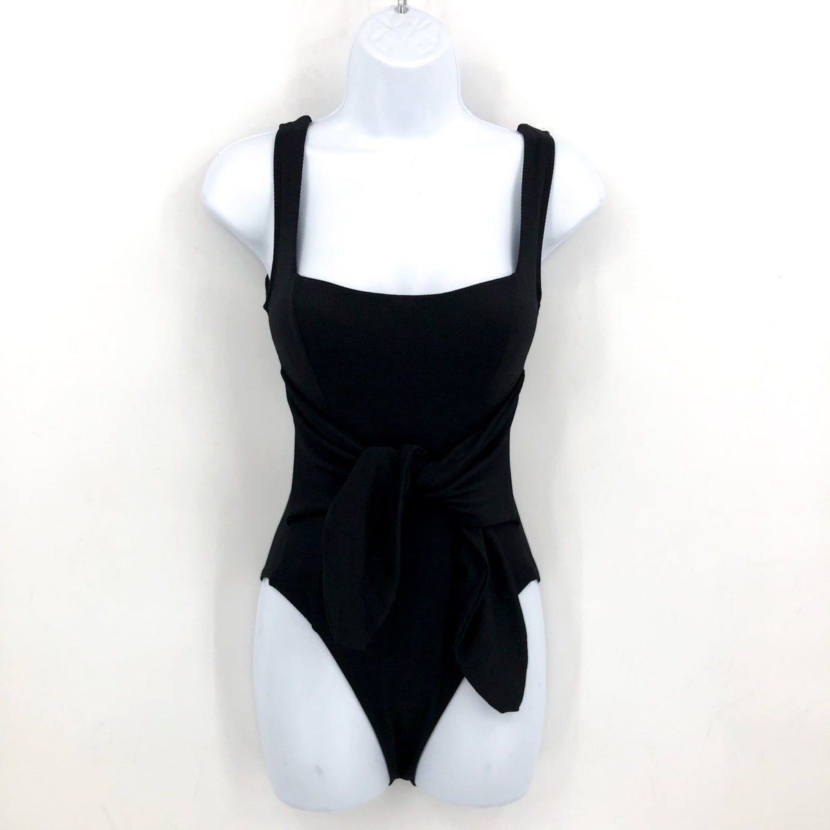 L*SPACE Women's Balboa Classic One Piece Swimsuit XS Black Tie Waist NWT