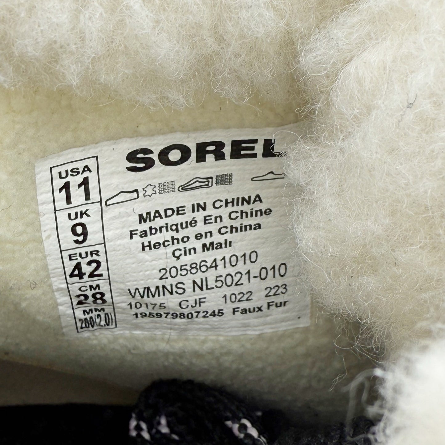 SOREL Womens Evie II Cozy Booties US 11 EU 42 Black Waterproof Leather NIB