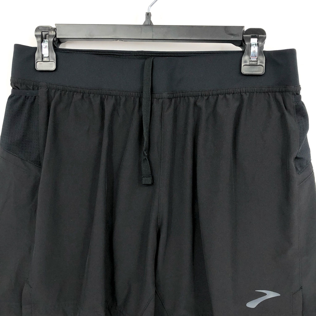 BROOKS Men's Sherpa 5" Running Shorts Small Black Athletic Stretch NWT
