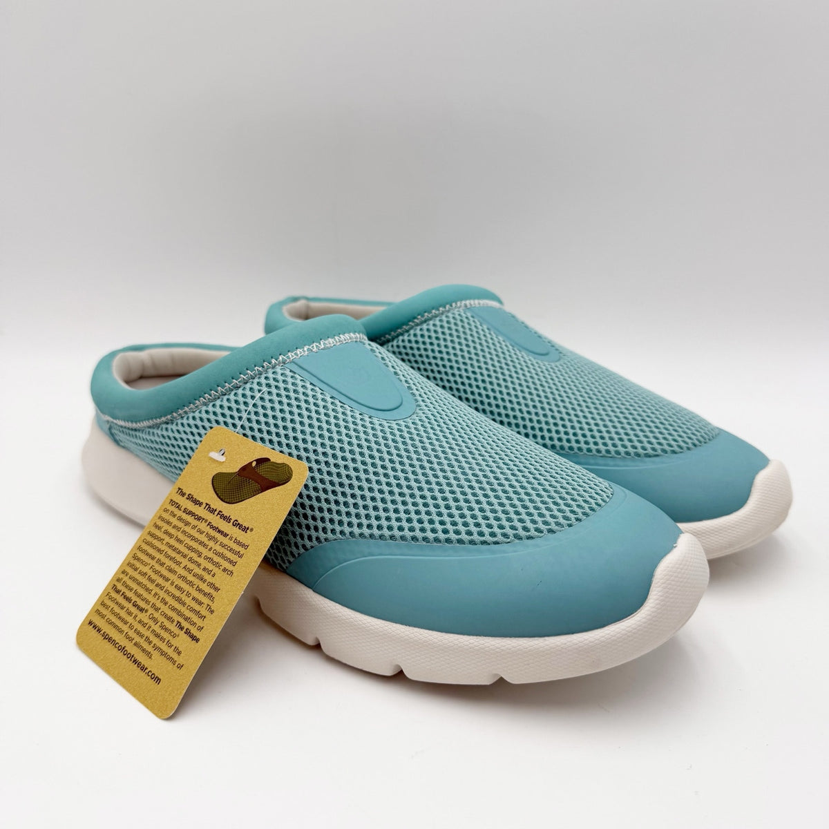 Spenco Womens Bliss Slip-on Shoes Size 10 B Aqua Blue Casual Mules NIB