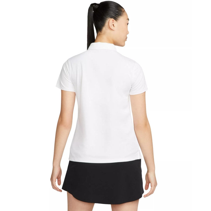 NIKE Women's Dri-FIT Victory Golf Polo Shirt Large White Short Sleeve NWT