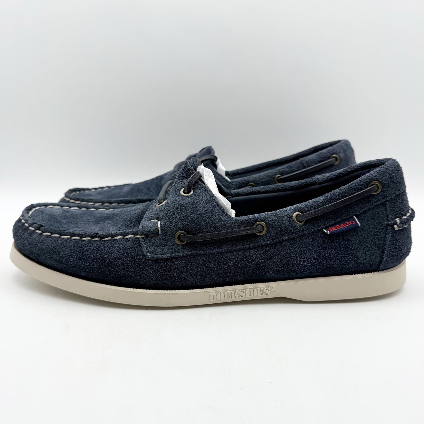 Sebago Mens Portland Roughout Loafers US 10 M Navy Suede Lace Up NWOB