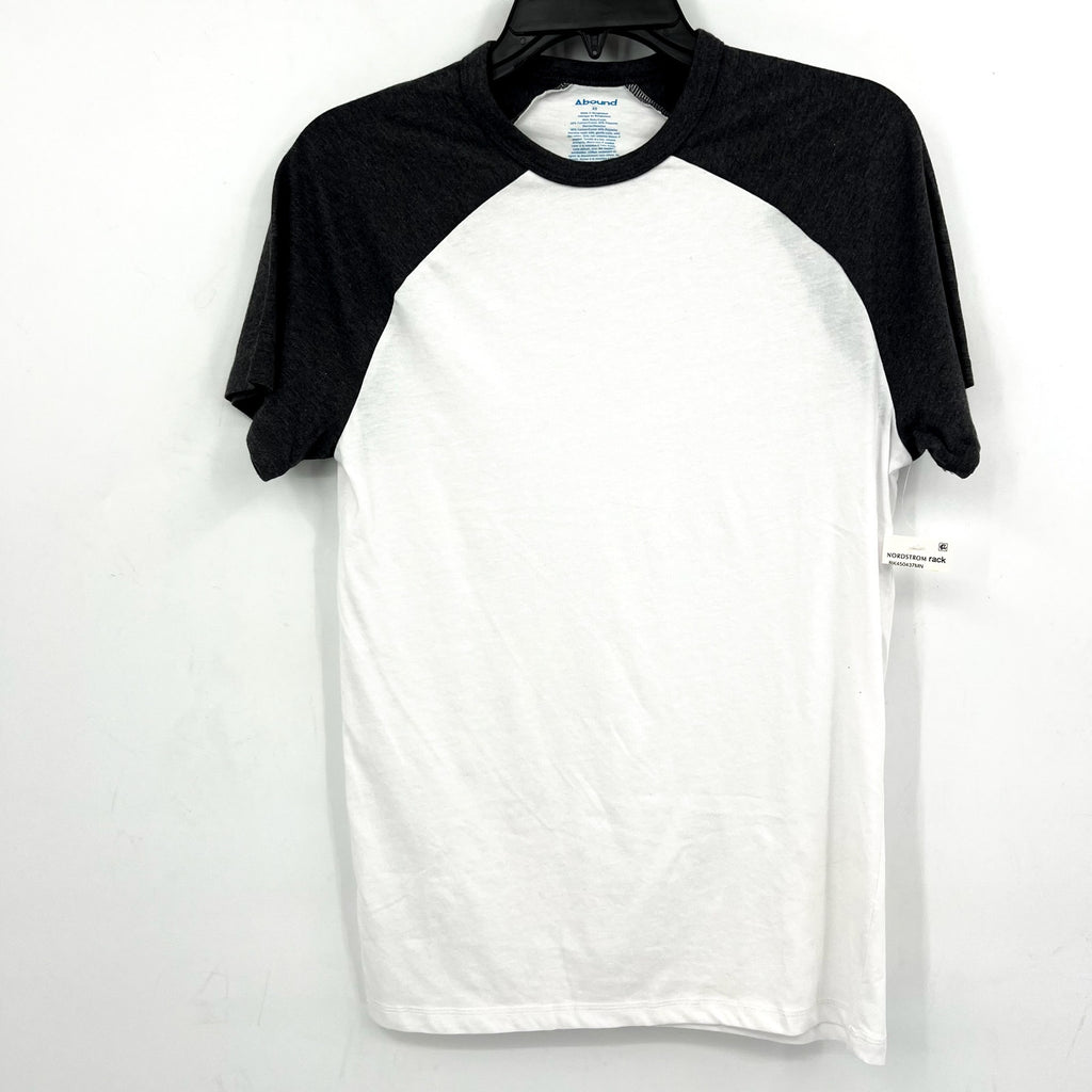 ABOUND Men's Raglan Baseball T-shirt XS White Grey Crewneck Short Sleeve NWOT