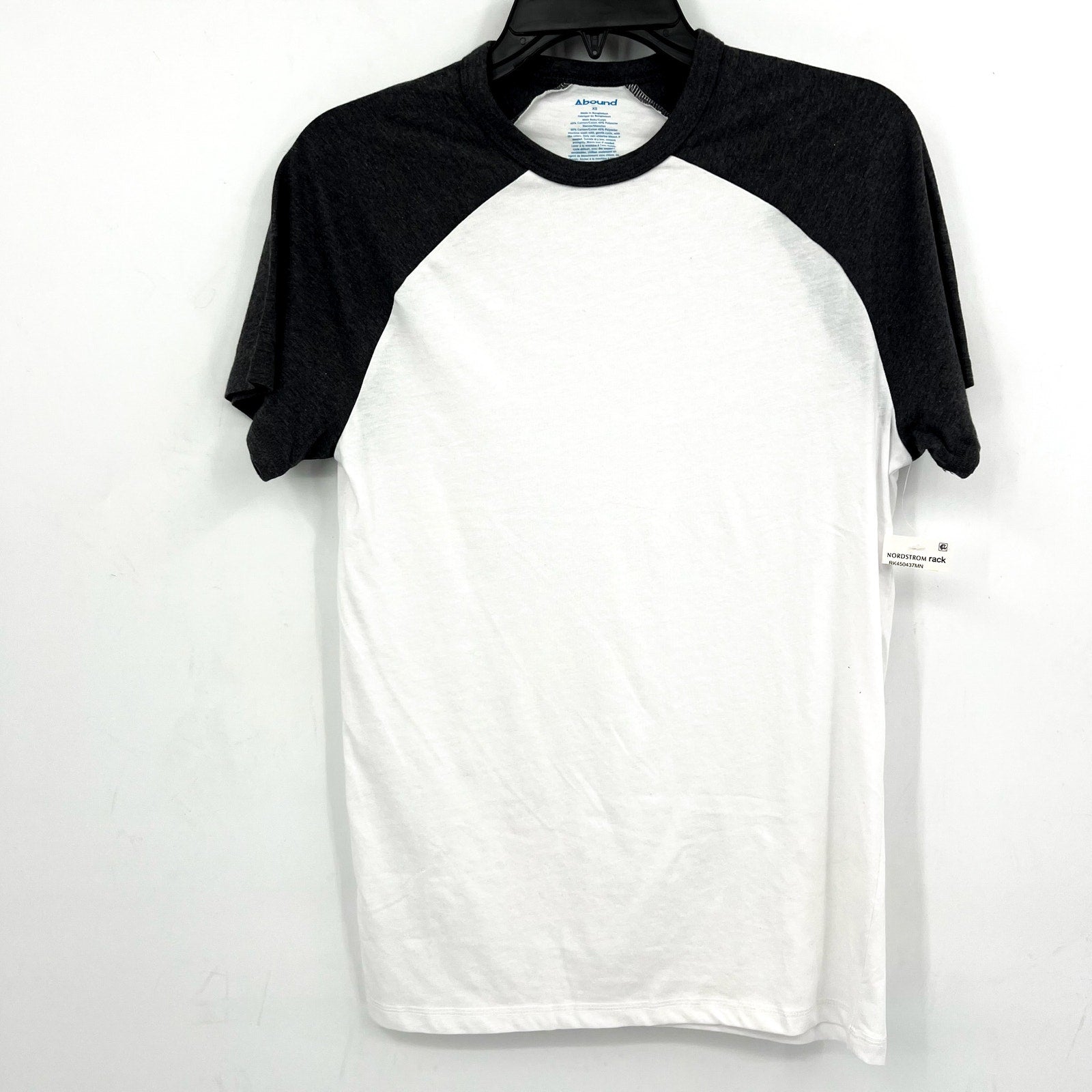 ABOUND Men's Raglan Baseball T-shirt XS White Grey Crewneck Short Sleeve NWOT