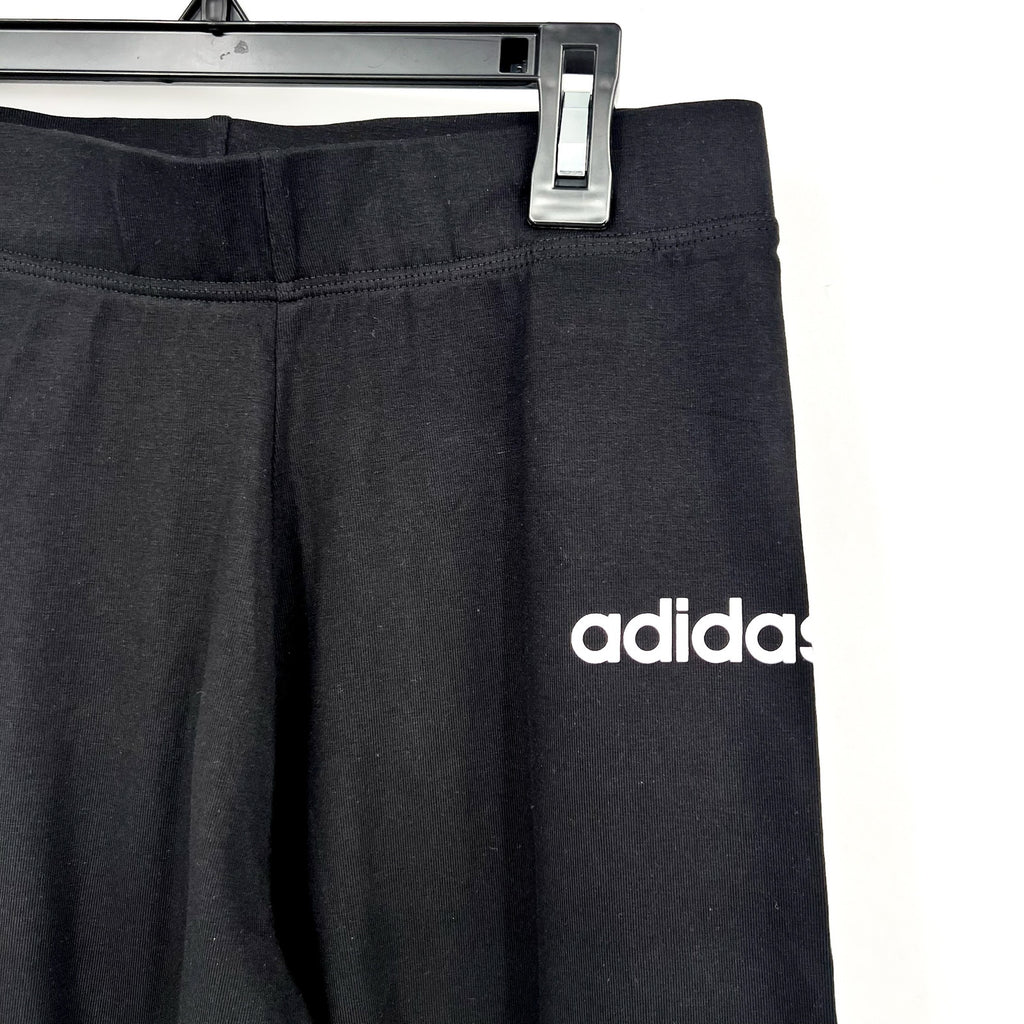 ADIDAS Women's Essentials Linear Leggings Medium Black White Logo NWT