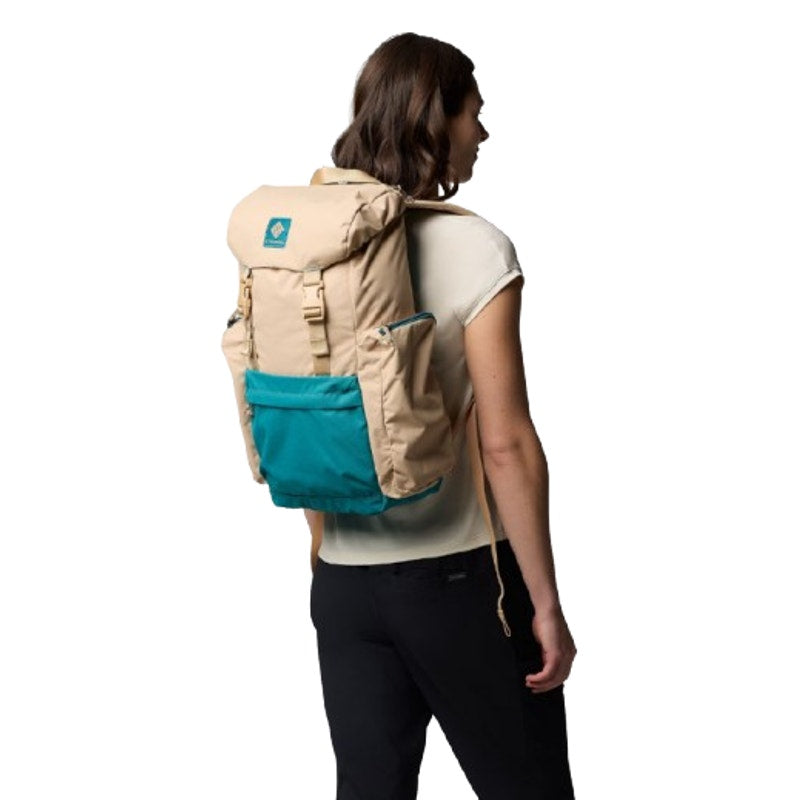 COLUMBIA Trail Traveler 28L Rucksack Backpack One Size Tan Canoe River Blue NWT