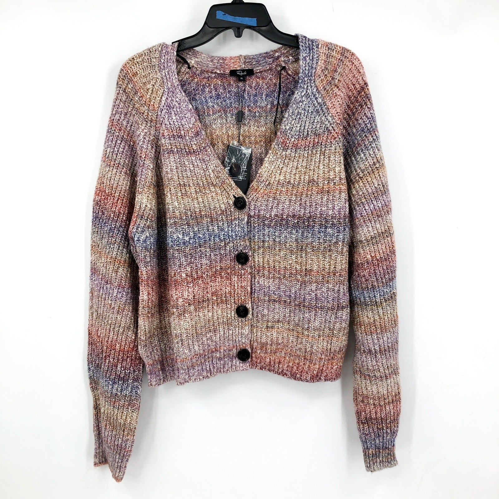 RAILS Womens Josie Space Dye Cardigan XL Multi Amethyst Cotton Blend Sweater NWT