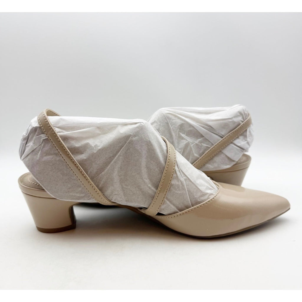 LifeStride Womens Minimalist Pumps Size 10 Wide Taupe Shimmer Patent NIB