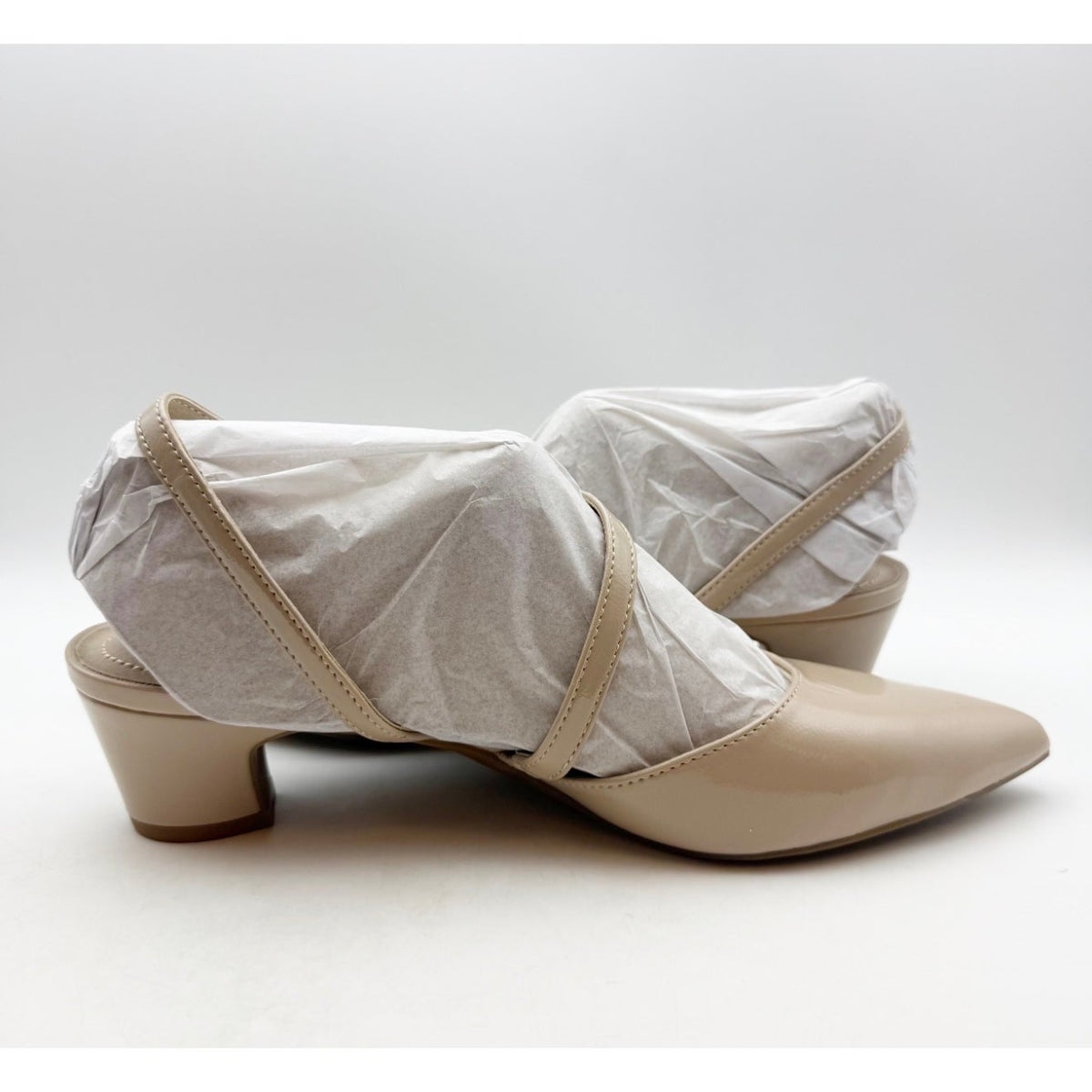 LifeStride Womens Minimalist Pumps Size 10 Wide Taupe Shimmer Patent NIB