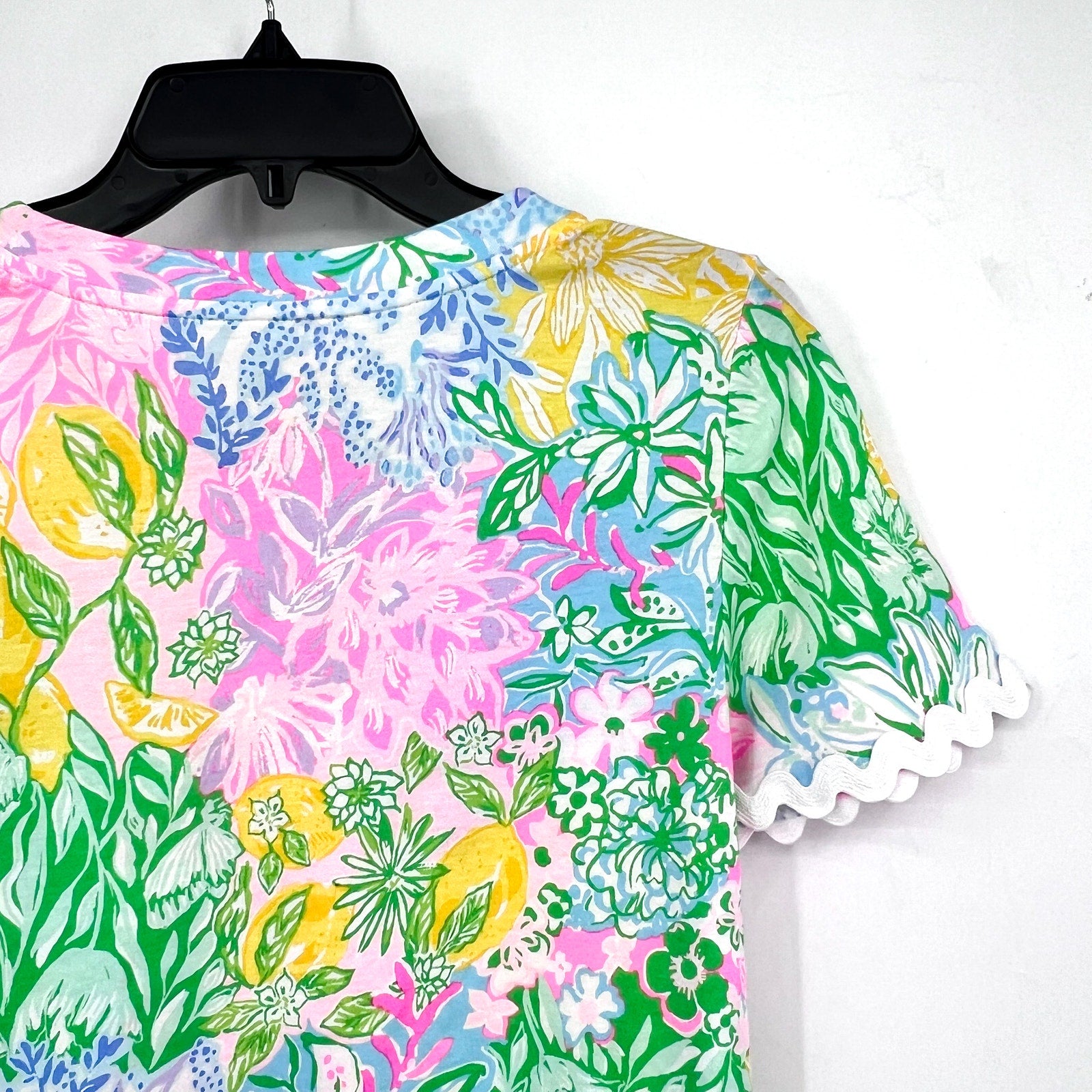 LILLY PULITZER Cody Short Sleeve Dress XS Pink Green Bright Delight Patch NWOT