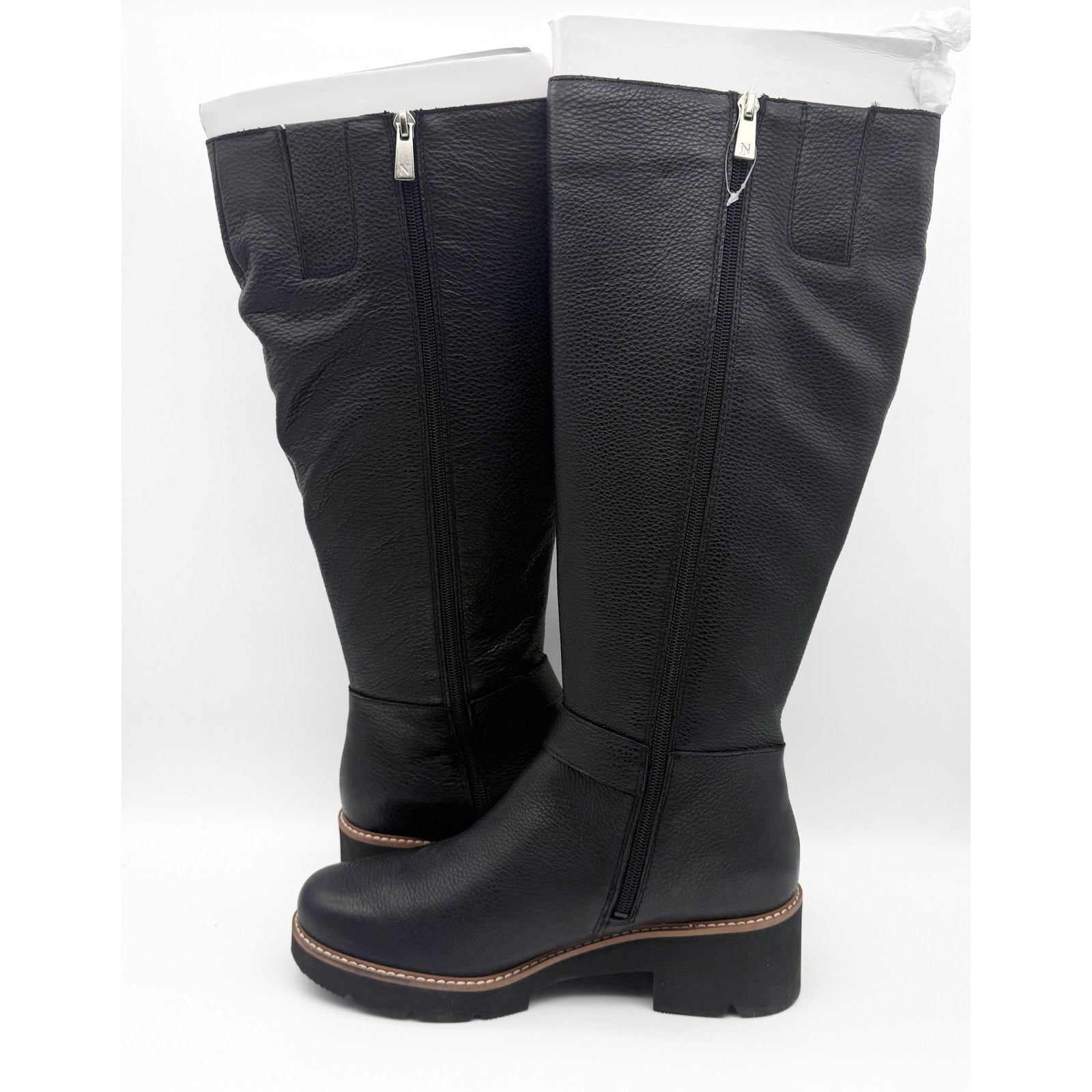 Naturalizer Womens Darry Knee High Boots US 9 Black Leather Water-Repellent NWOB