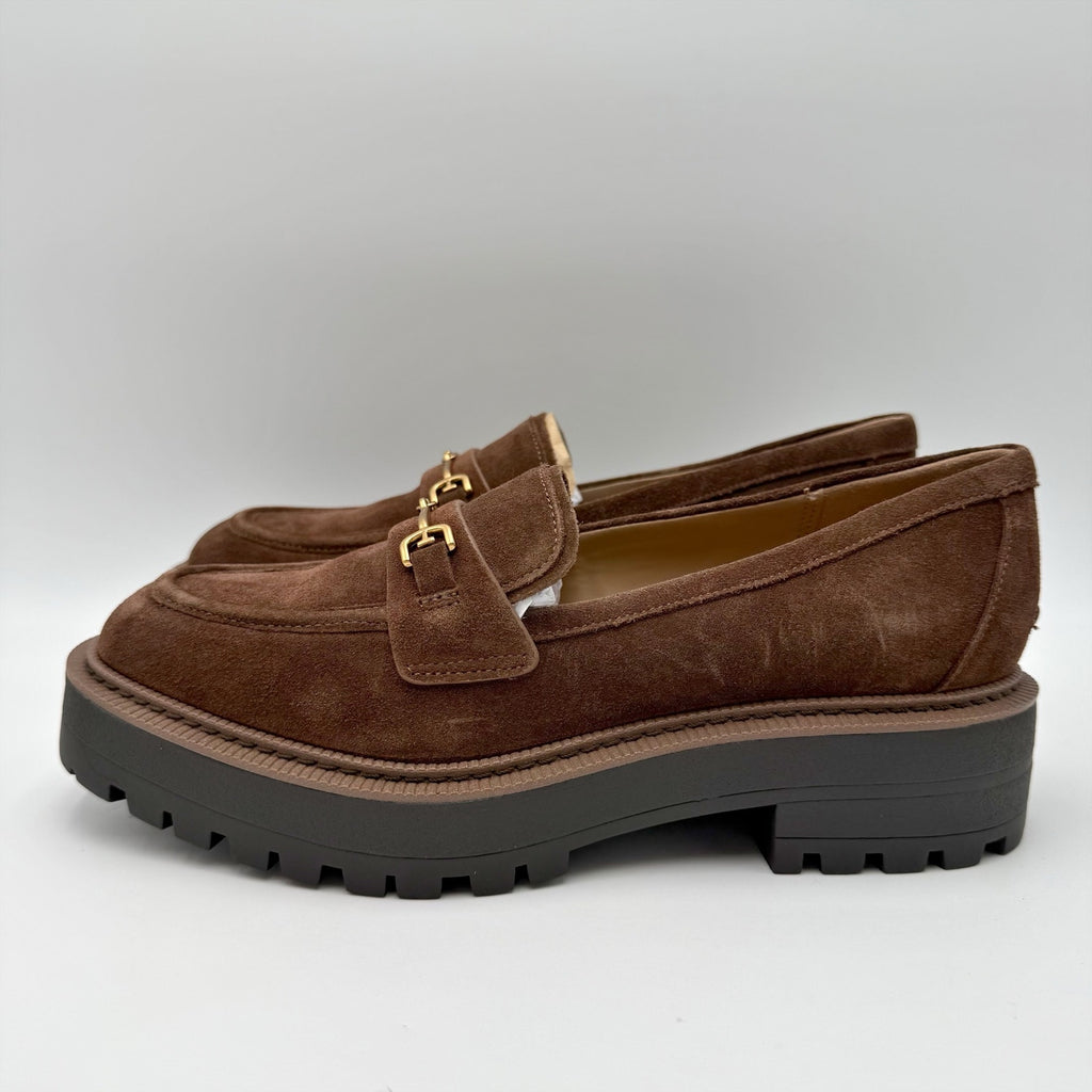 Sam Edelman Womens Lea Platform Loafers Size 8.5 M Brown Suede NIB