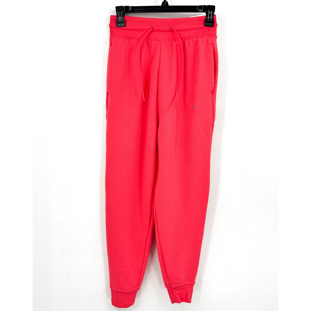 NIKE Women's Dri Fit 7/8 Joggers XS Aster Pink High-Waisted French Terry NWT