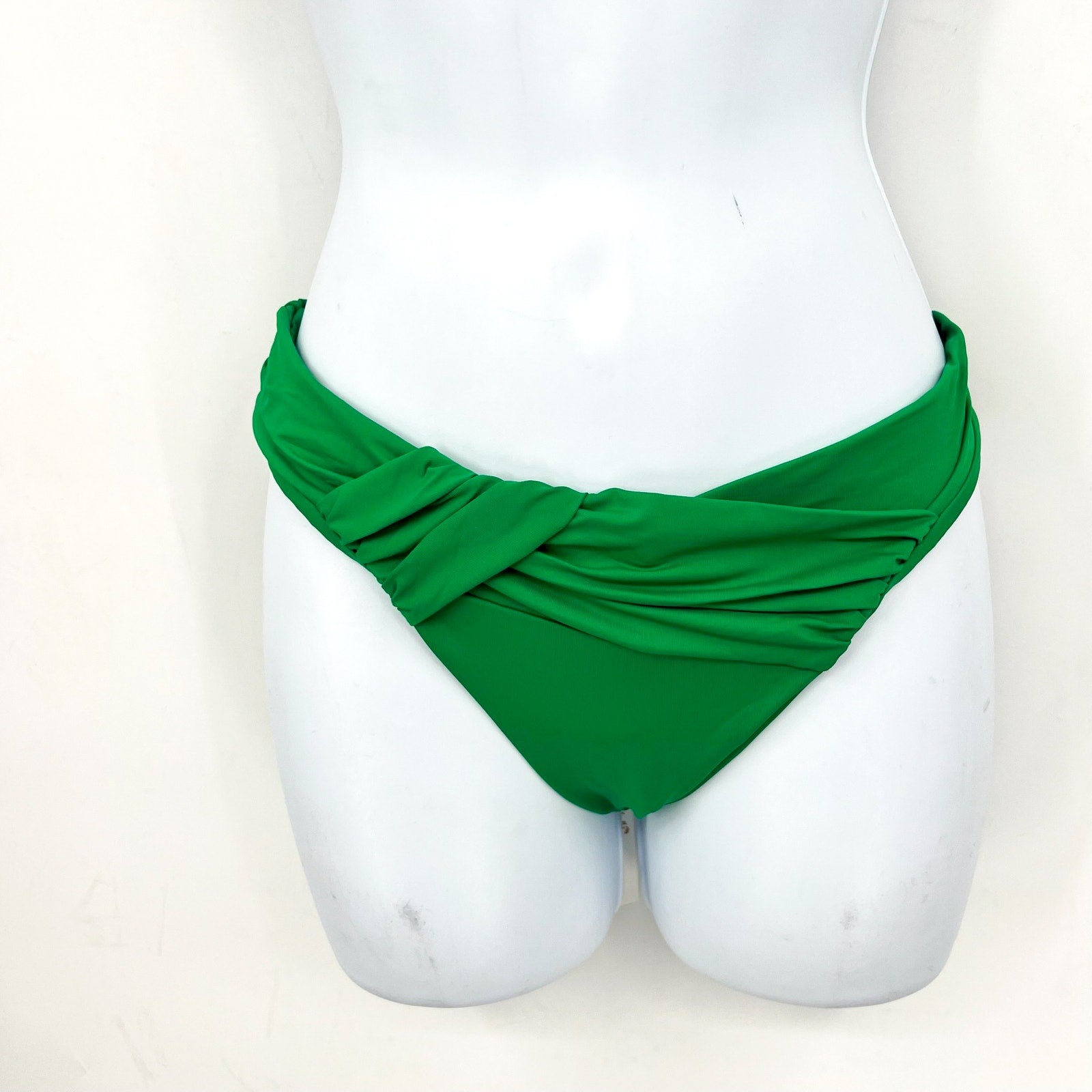 BECCA Milani Draped Hipster Bikini Bottom Medium Grass Green Color Code NWT