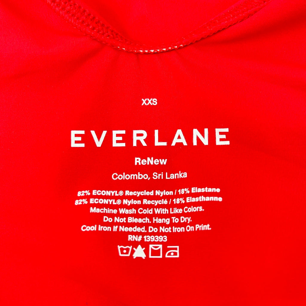Everlane Womens One Piece Swimsuit XXS Red Square-Neck Low Back NWT