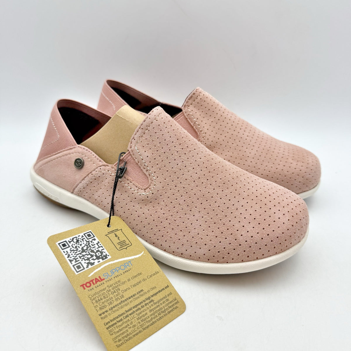 Spenco Womens Siesta Convertible Shoes Size 6 WIDE Pink Suede Casual Slip On NIB