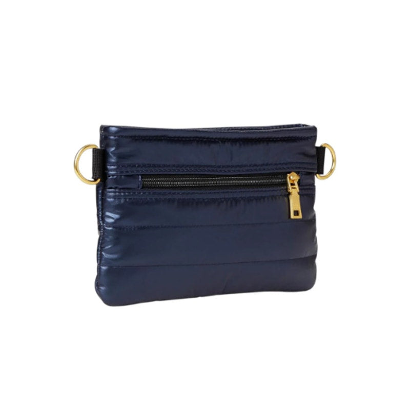 THINK ROYLN Women's Quilted Crossbody Bum Bag Small Blue Pearl Indigo NWT