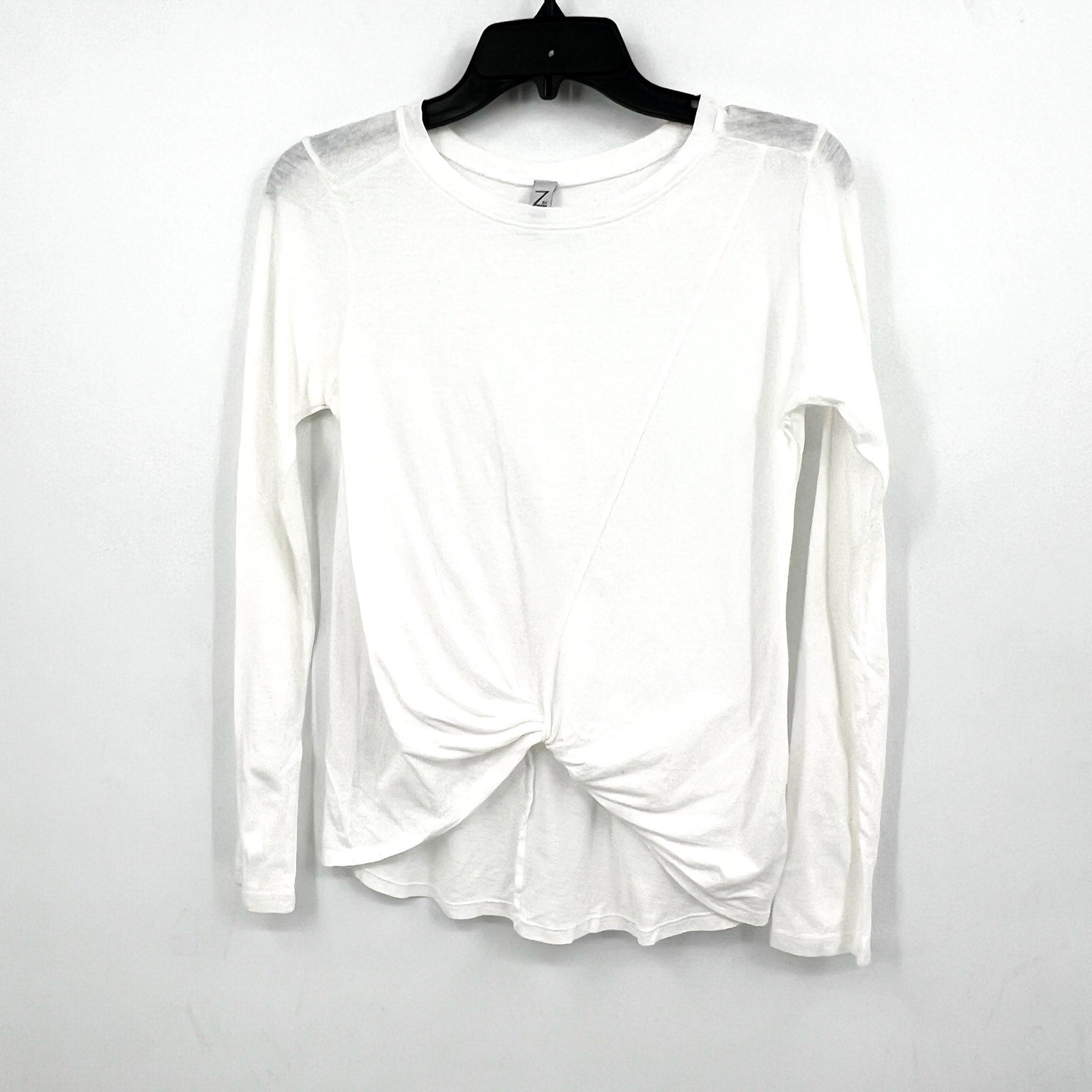 Z BY ZELLA Girls Twist Front Long Sleeve T-Shirt XL White Crewneck NWOT