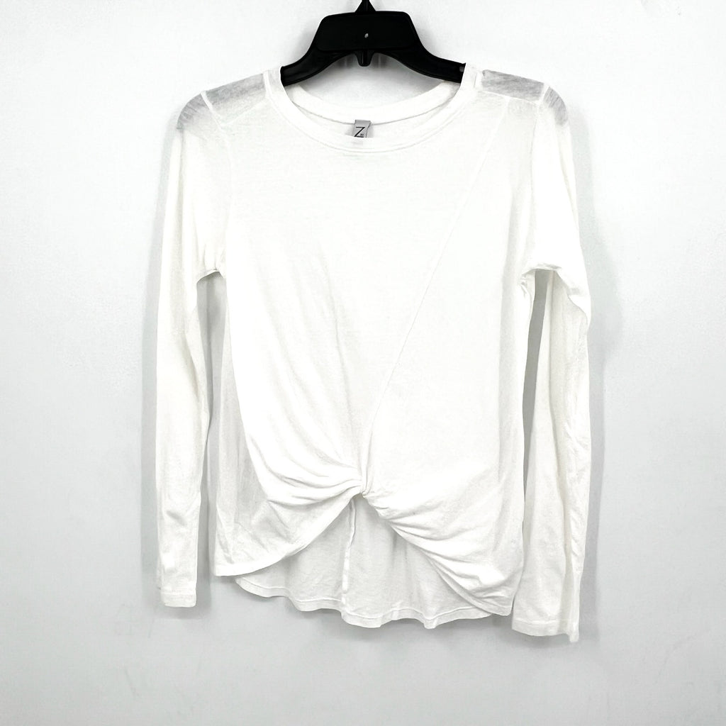 Z BY ZELLA Girls Twist Front Long Sleeve T-Shirt XL White Crewneck NWOT