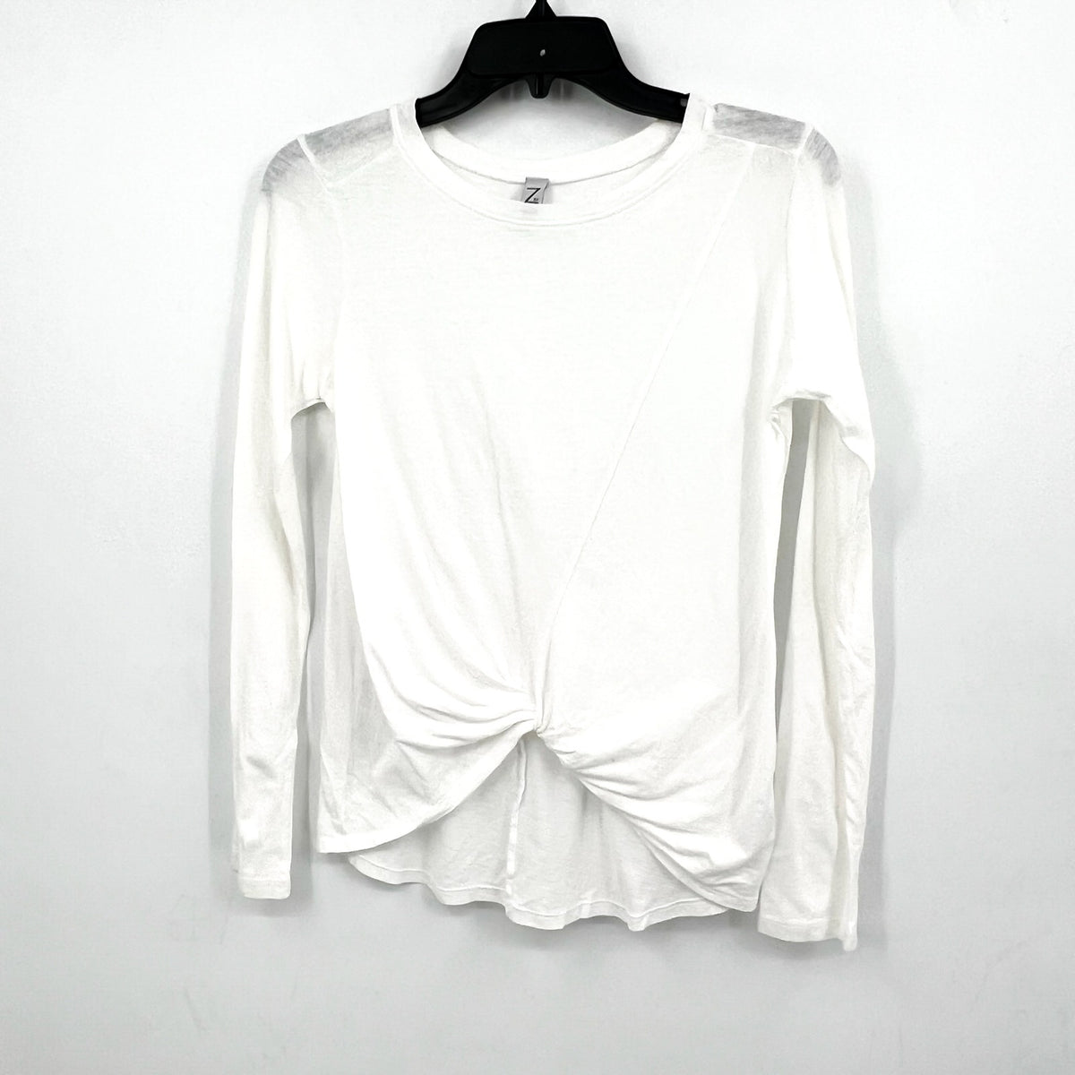 Z BY ZELLA Girls Twist Front Long Sleeve T-Shirt XL White Crewneck NWOT