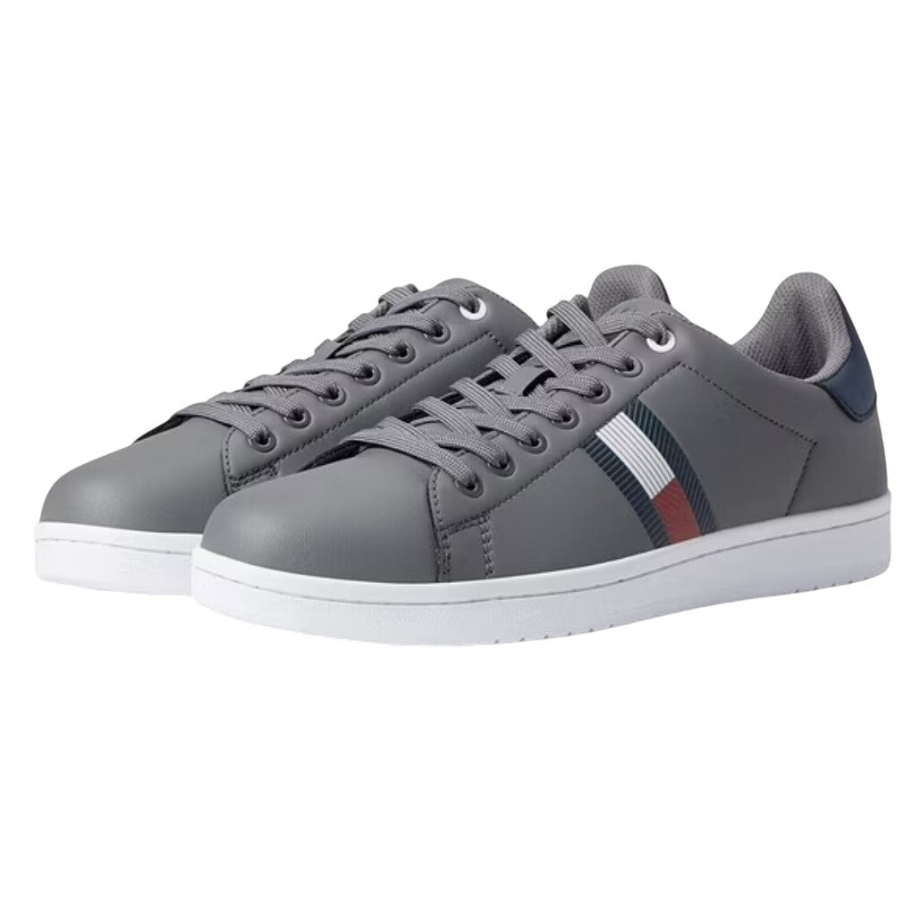 Tommy Hilfiger Mens Lampkin Flag Low Top Sneakers US 12 Grey  Cup-Sole NIB