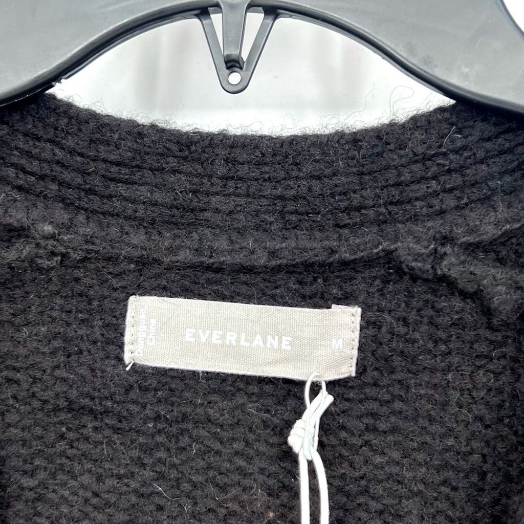 EVERLANE Men's The Cloud Relaxed Cardigan Sweater Medium Black Merino Wool NWT