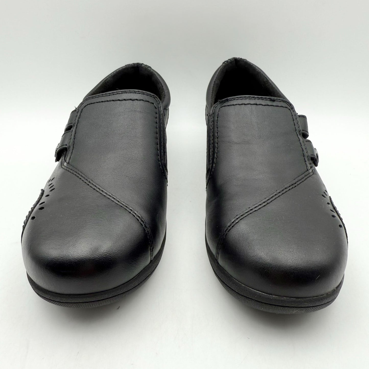 Rockport Womens Daisey Alloy Toe Work Slip-On Shoe US 5.5 Wide Black Leather NIB