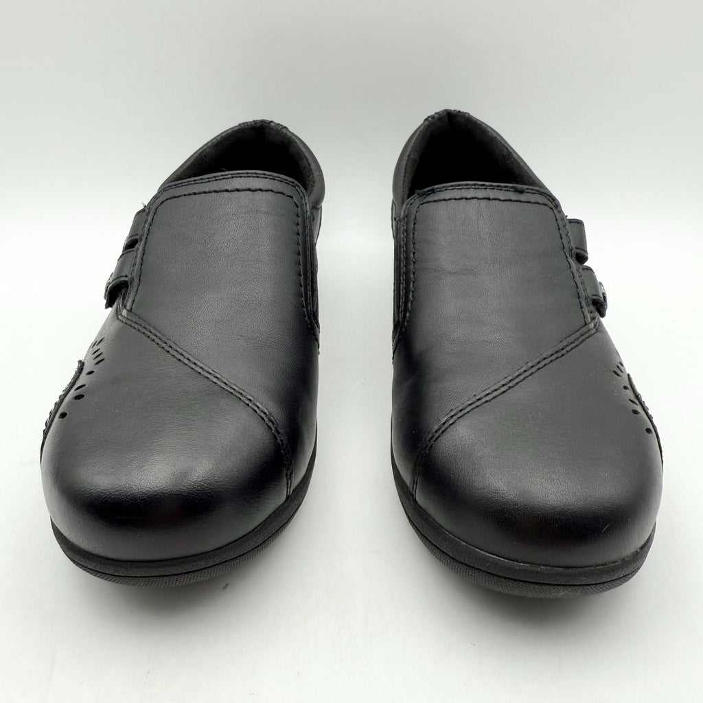 Rockport Womens Daisey Work Slip-On Shoe US 5.5 Wide Black Leather Alloy Toe NIB