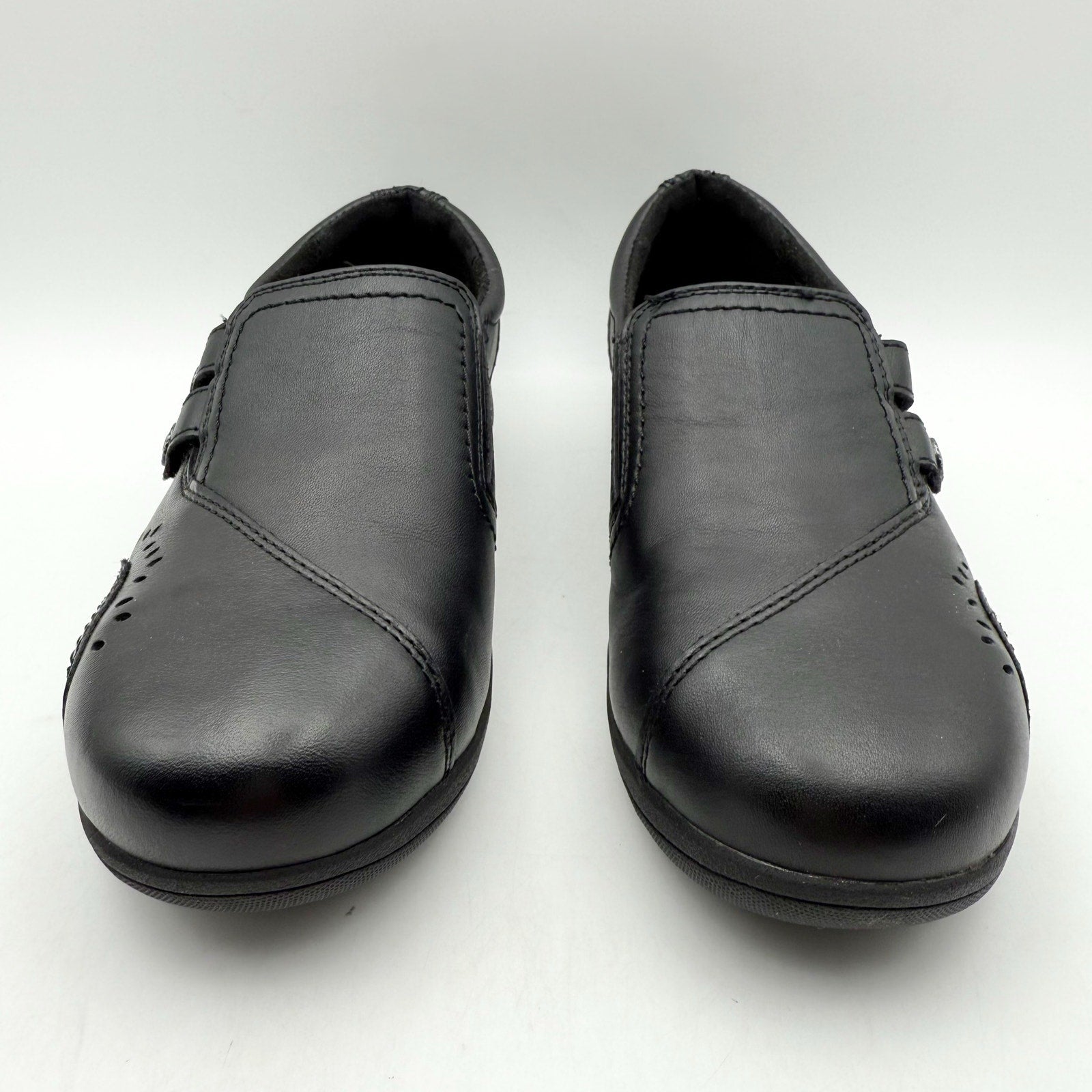 Rockport Womens Daisey Work Slip-On Shoe US 5.5 Wide Black Leather Alloy Toe NIB