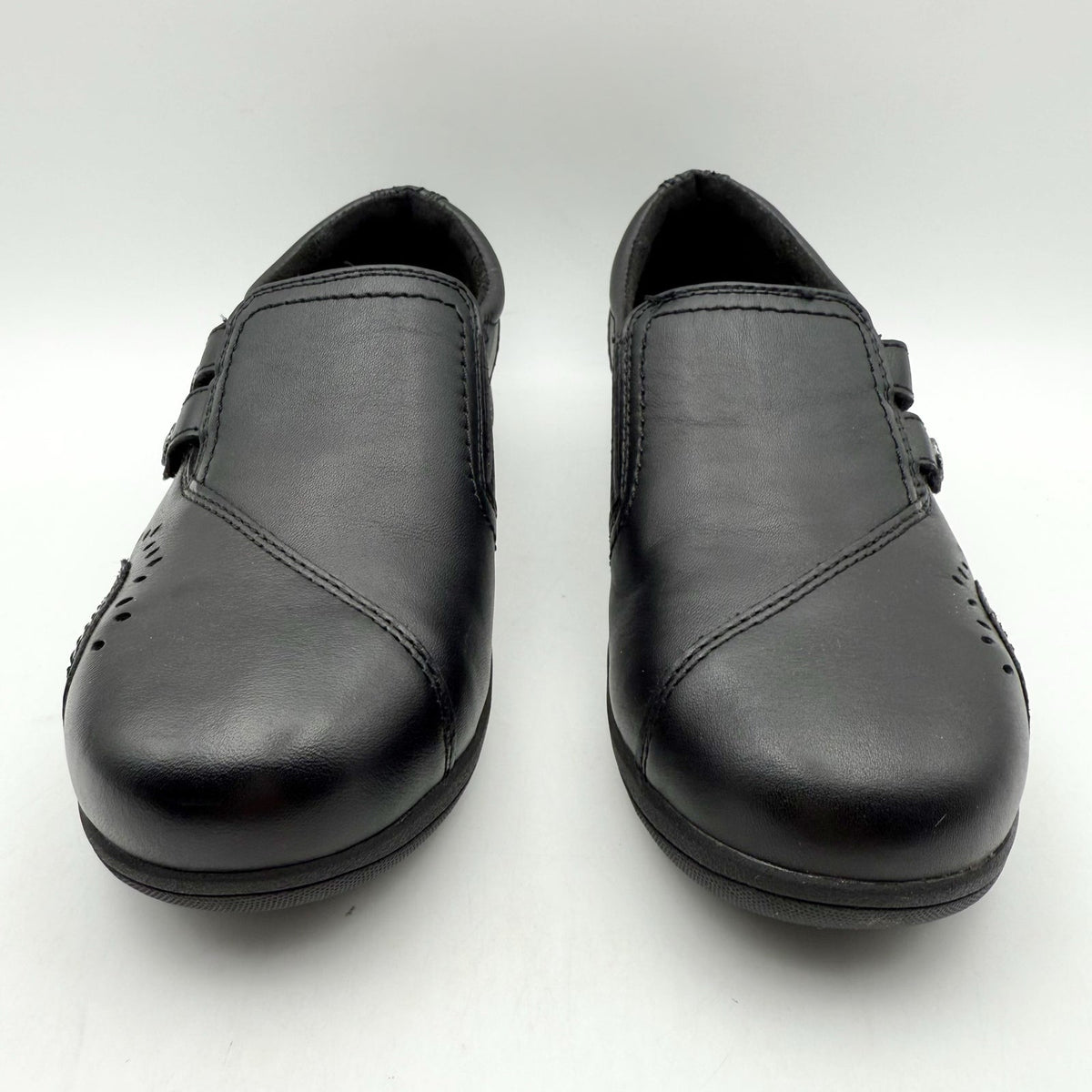Rockport Womens Daisey Work Slip-On Shoe US 5.5 Wide Black Leather Alloy Toe NIB