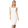 VINCE CAMUTO Women's Scuba Sheath Dress Size 12 White Square Neck NWT