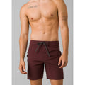 PRANA Men's Riveter Board Shorts Size 28 Dark Red Cacao 7" Inseam Drawstring NWT