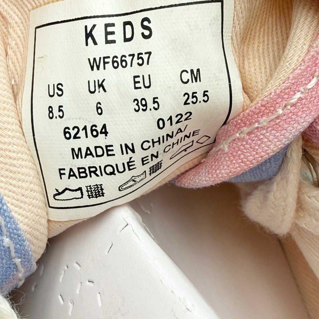 Keds Womens Kickstart Low Sneakers Size 8.5 Tie Dye Pink Blue Canvas NWOB