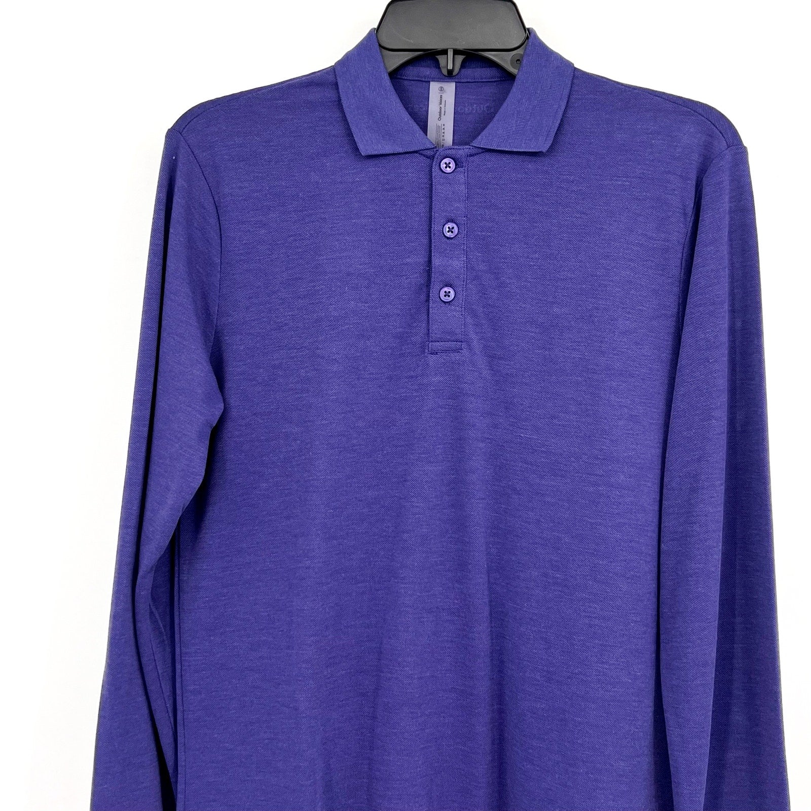 OUTDOOR VOICES Men's Birdie Long Sleeve Polo Shirt XXS Purple DriRELEASE NWT