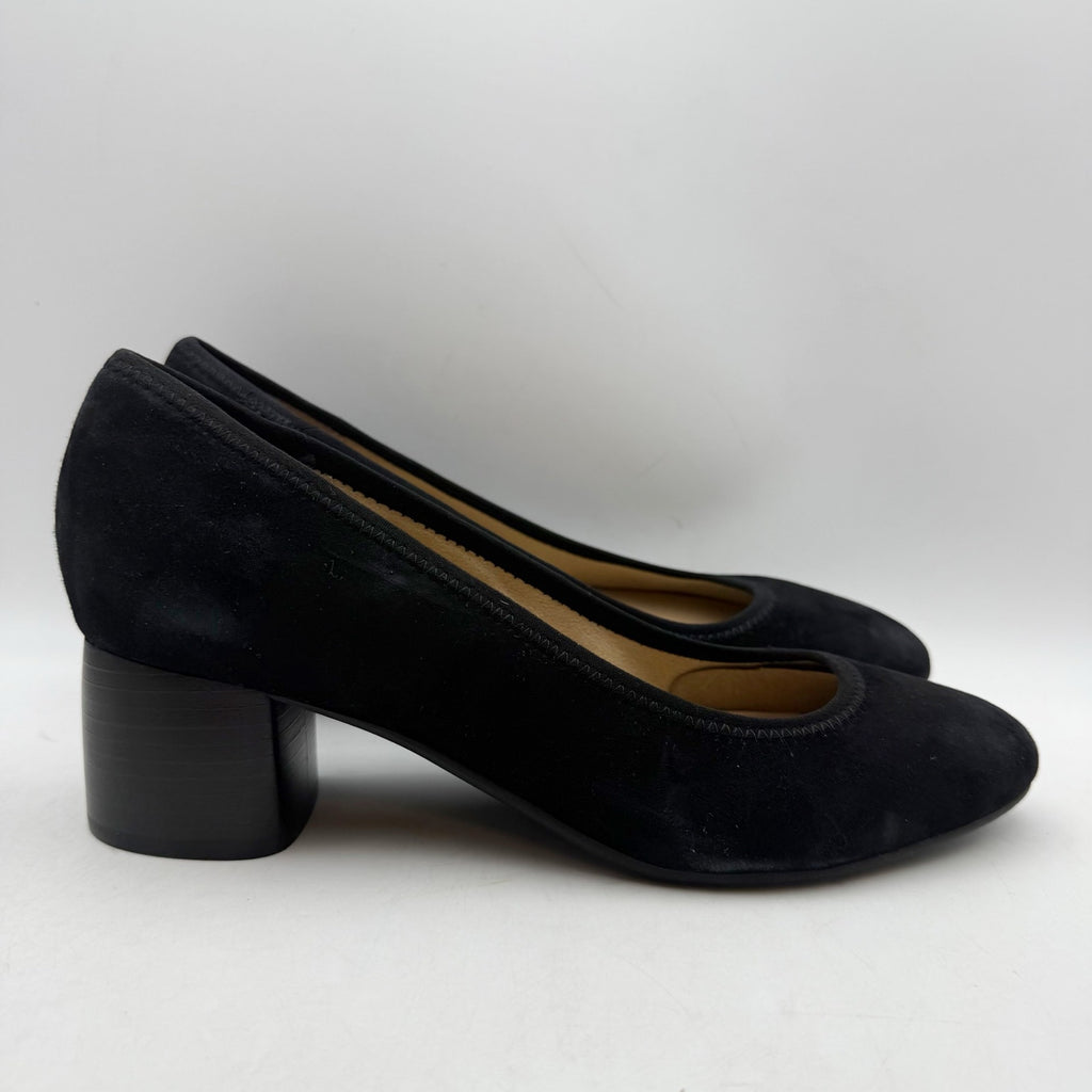 Earth Womens Rellia Pumps Size 10 WIDE Black Suede Slip On Heels NWOB