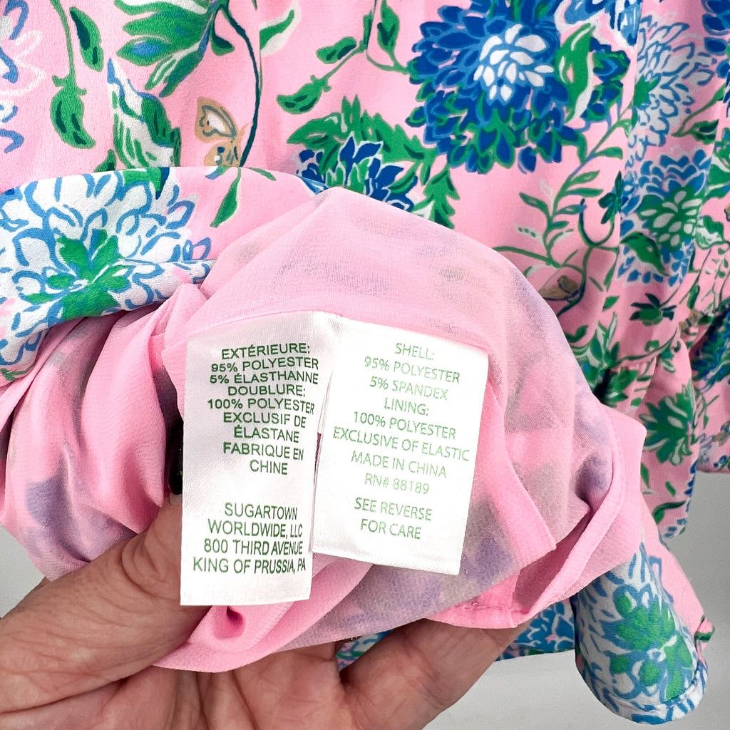 LILLY PULITZER Cristiana Fit and Flare Dress Size 2 Conch Shell Pink Blue NWT