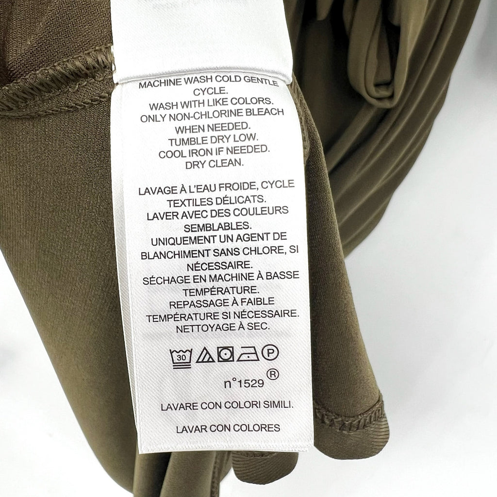 LAUREN RALPH LAUREN Surplice Jersey Dress Size 8 Olive Green Faux Wrap Belt NWT