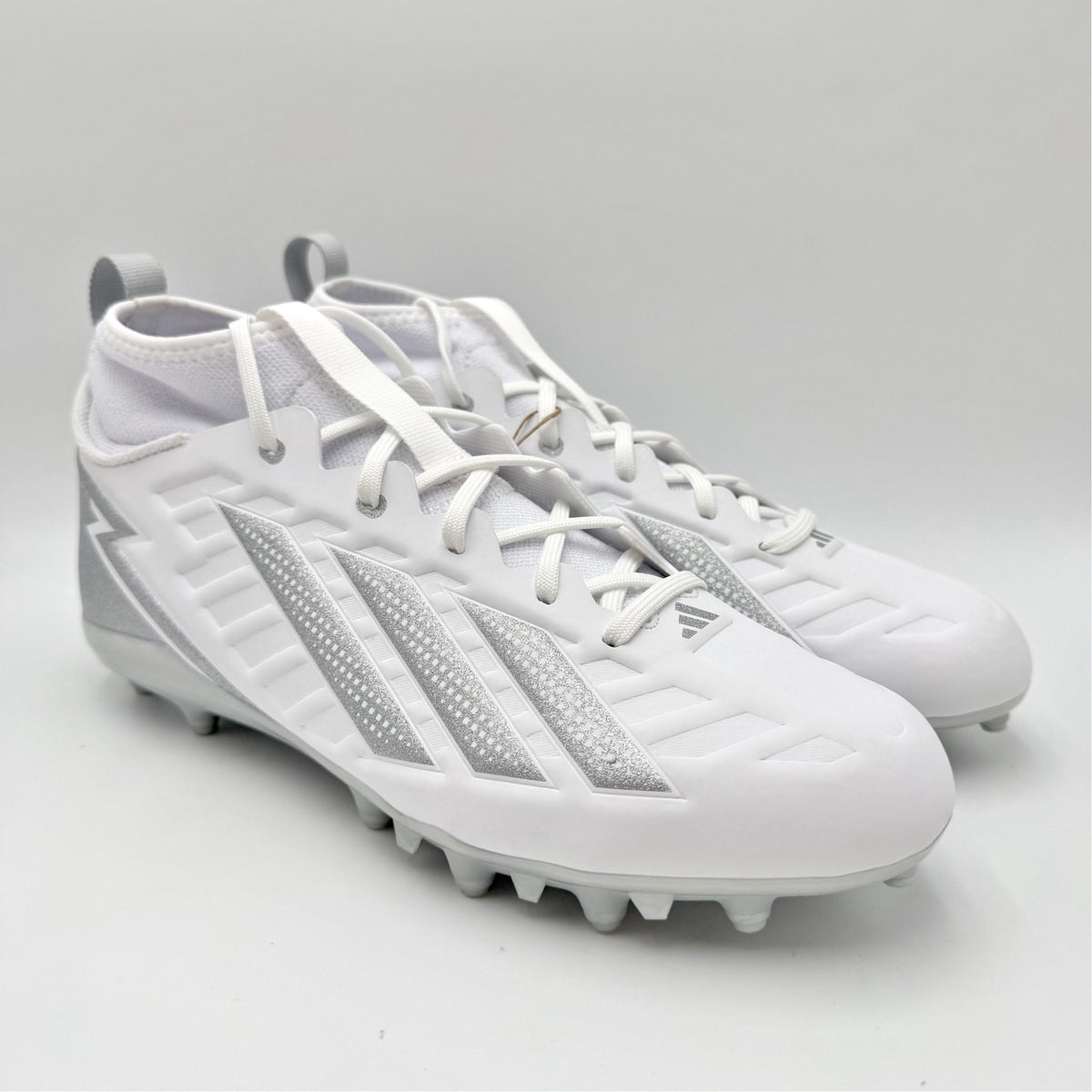 Adidas Mens Adizero Impact.2 II Football Cleats Size 11.5 EU 45 White Silver NIB