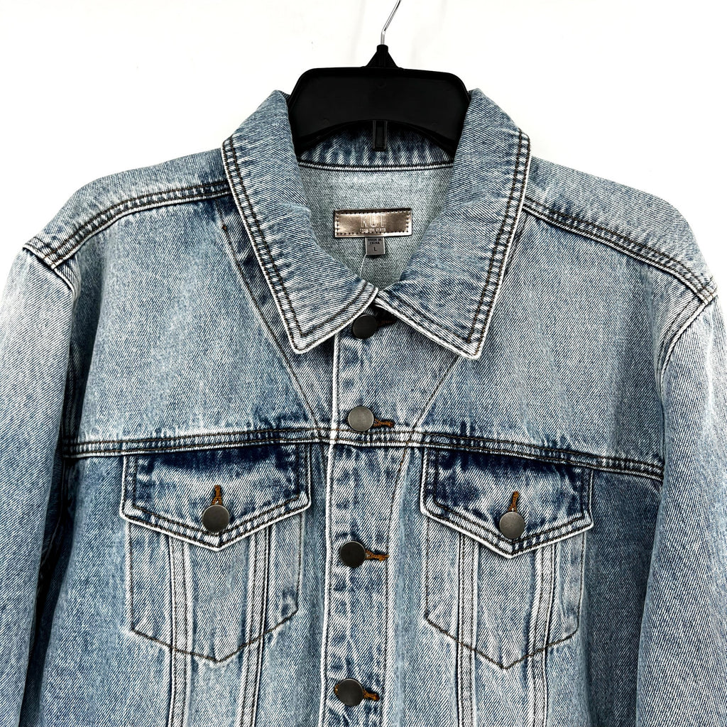 KUT FROM THE KLOTH Emmy Boyfriend Jean Jacket Large Medium Blue Relaxed Fit NWT